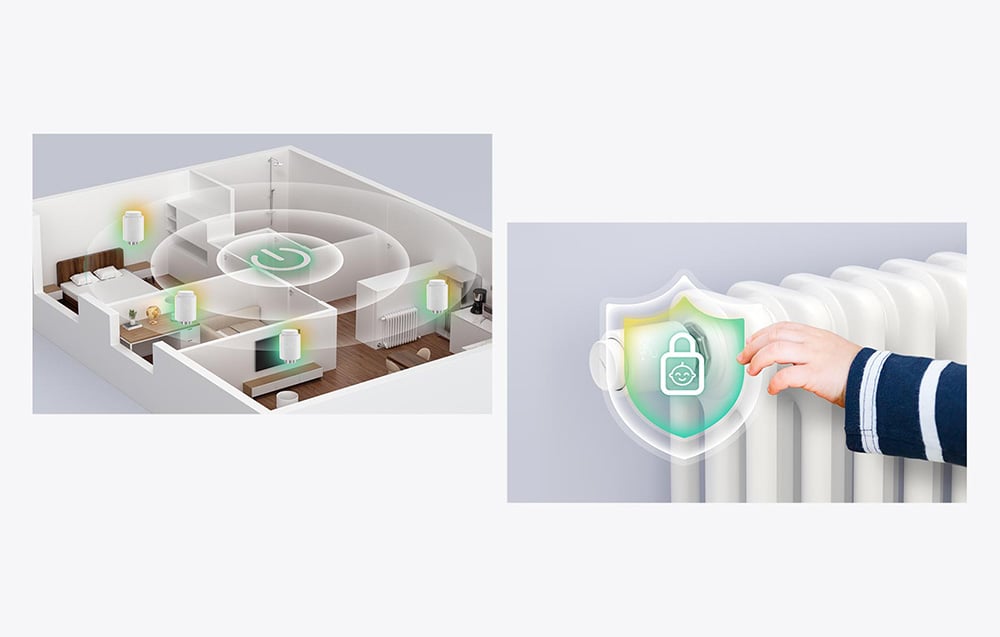 Sonoff Cap termostatic, inteligent, Sonoff TRVZB, Zigbee 3.0, Control prin aplicatie, Afisaj LCD, Alb
